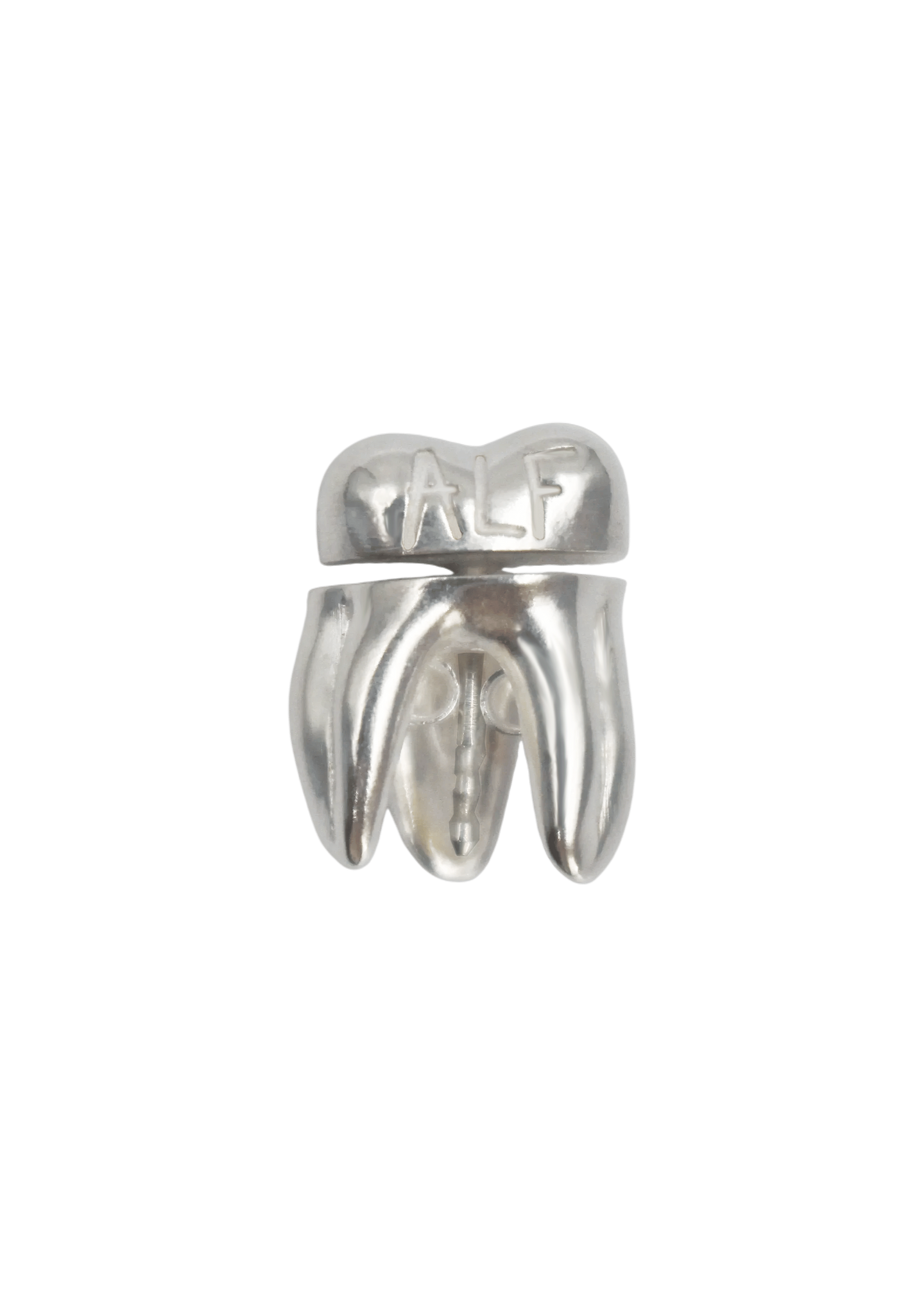 ALF Jewelry double sided Molar tooth earring in 925 sterling silver, artisanal luxury piece, handmade Paris