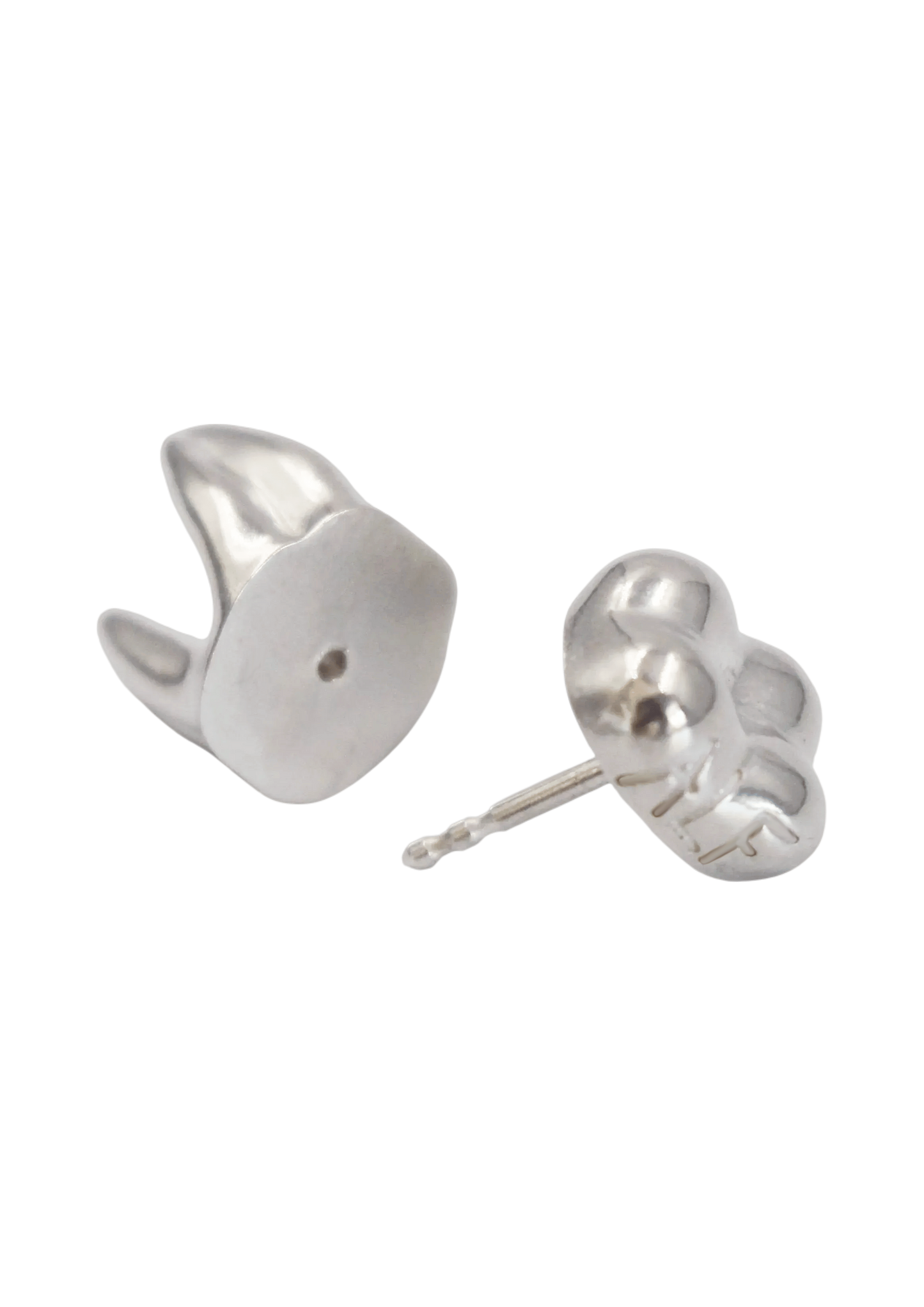 ALF Jewelry double sided Molar tooth earring in 925 sterling silver, artisanal luxury piece, handmade Paris