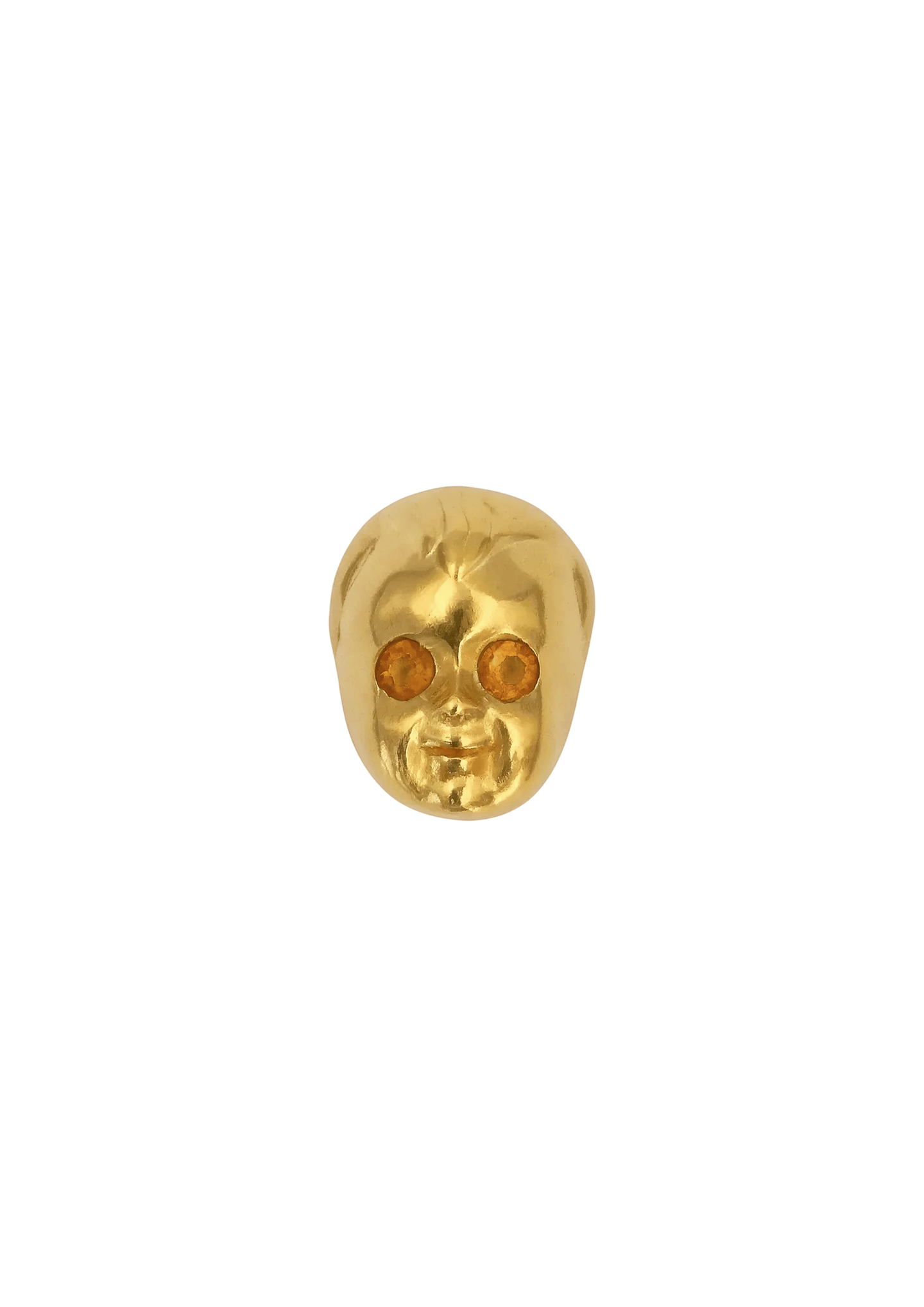 ALF Jewelry Baby stud earring in 18 karat gold vermeil on 925 sterling silver with amethyst eyes, artisanal luxury piece.