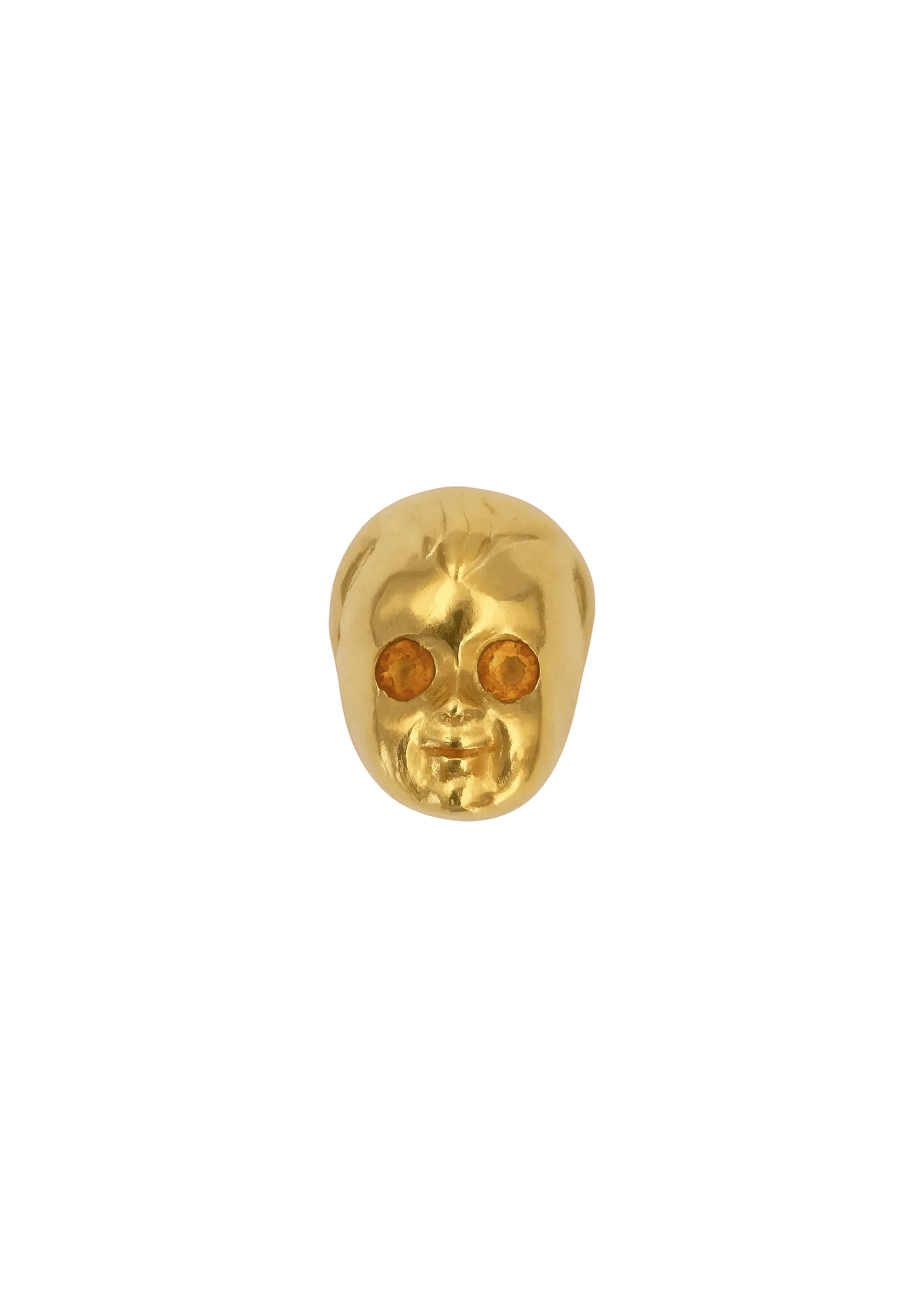 ALF Jewelry Baby stud earring in 18 karat gold vermeil on 925 sterling silver with amethyst eyes, artisanal luxury piece.