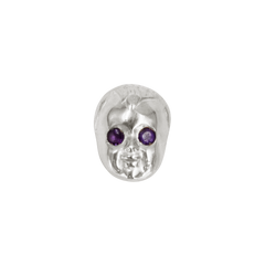 BABY STUD EARRING/ 925 STERLING SILVER/ AMETHYST STONES