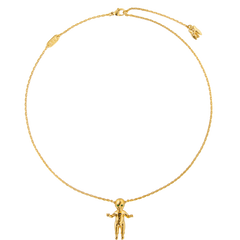 BABY NECKLACE/ 18 KARAT GOLD VERMEIL/ TSAVORITE & DIAMOND