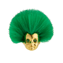 BABY RING/ 18 KARAT GOLD VERMEIL/ STONES & FUR/ EMERALD LONG