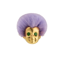 BABY RING/ 18 KARAT GOLD VERMEIL/ STONES & FUR/ LILAC LONG