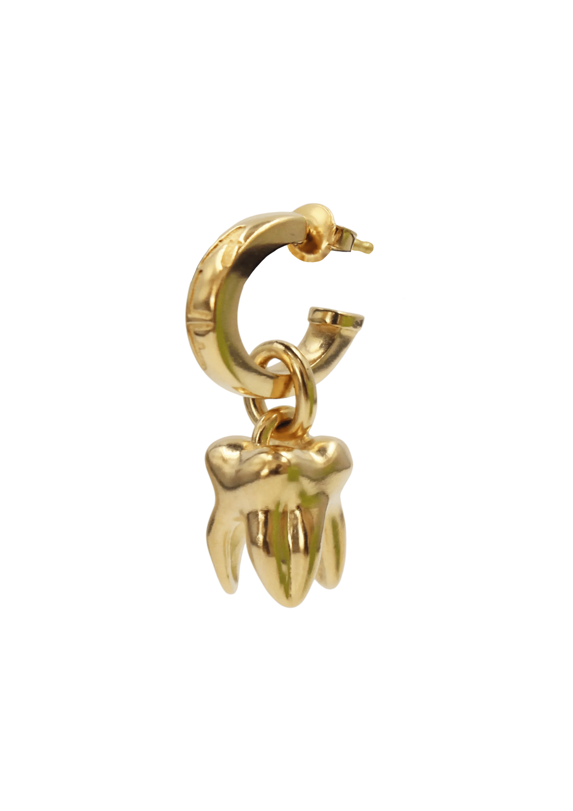 ALF Jewelry molar hoop earring in 18 karat gold vermeil, artisanal luxury piece, handmade Paris