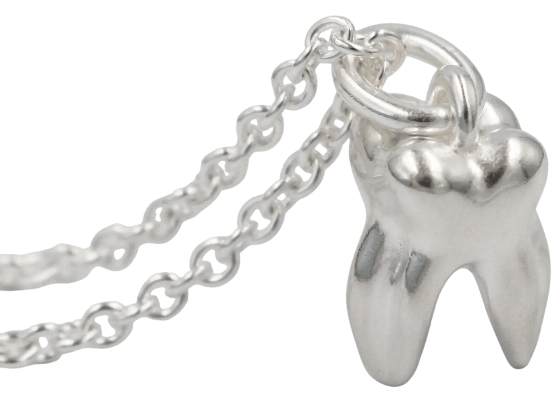 ALF Jewelry molar pendant necklace in 925 sterling silver, artisanal luxury piece, handmade Paris, fine chain in 925 sterling silver
