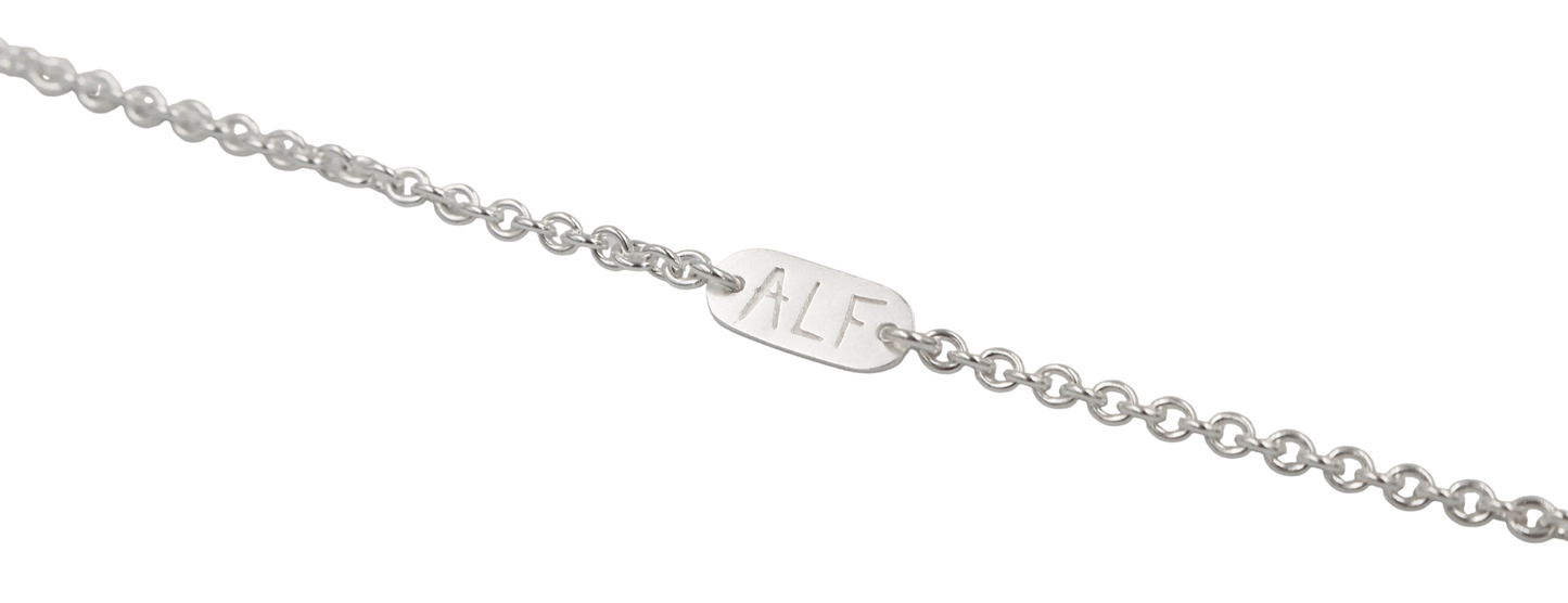 ALF Jewelry molar pendant necklace in 925 sterling silver, artisanal luxury piece, handmade Paris, fine chain in 925 sterling silver