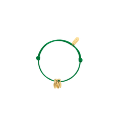 MOLAR CORD BRACELET/ 18 KARAT GOLD VERMEIL/ TSAVORITE STONE