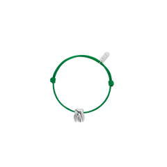 MOLAR GREEN CORD BRACELET/ 925 STERLING SILVER