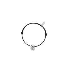 MOLAR BLACK CORD BRACELET/ 925 STERLING SILVER